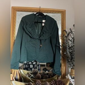 NWT DUE PER DUE Chic Forest Green Women's Blazer